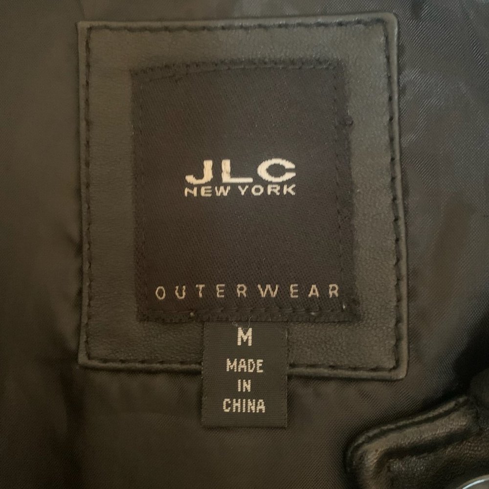 JLC NEW YORK BUTTERY SOFT LINED BUTTON FRONT LEATHER JACKET BLACK MP-EUC - Picture 3 of 8